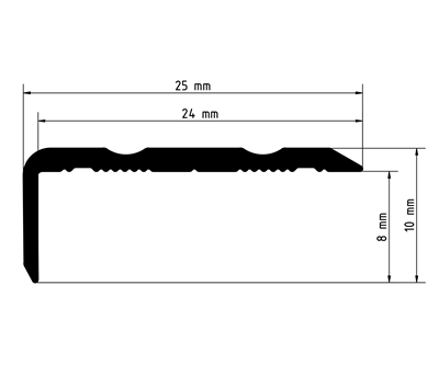 Aluminium hoekprofiel zelfklevend 100cm | Zwart | voor afwerken deurmat